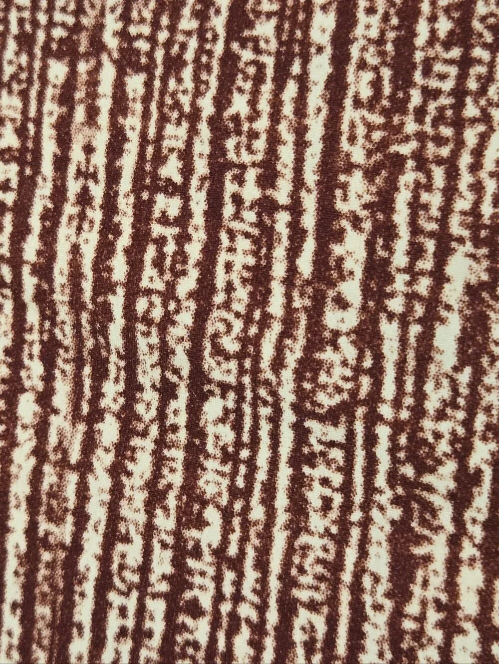 Vintage Maroon and Ivory Stripe Knit Fabric T-shirt Weight 47